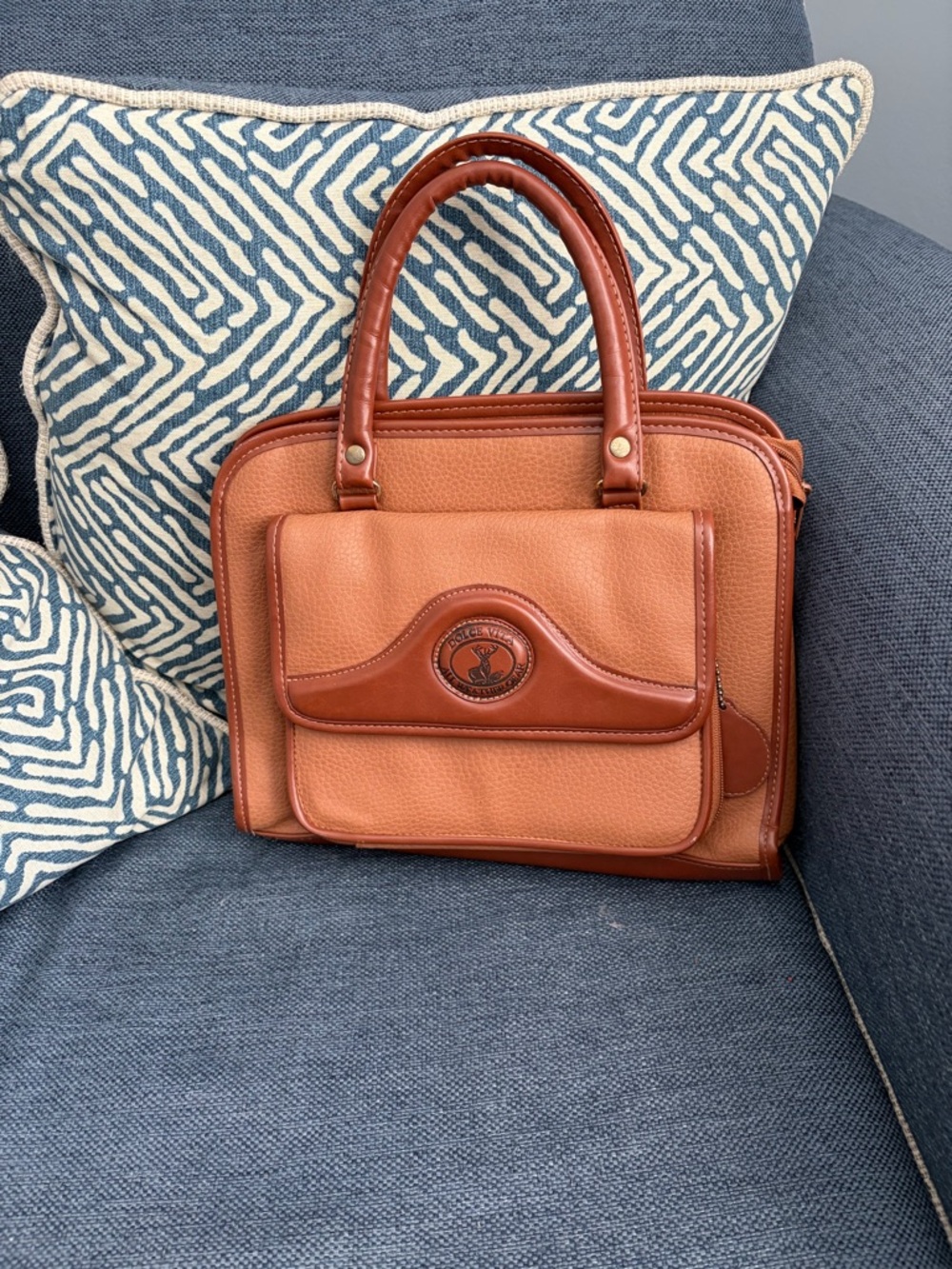Dolce Vita Two-Tone Tan/Brown Leather Handbag
